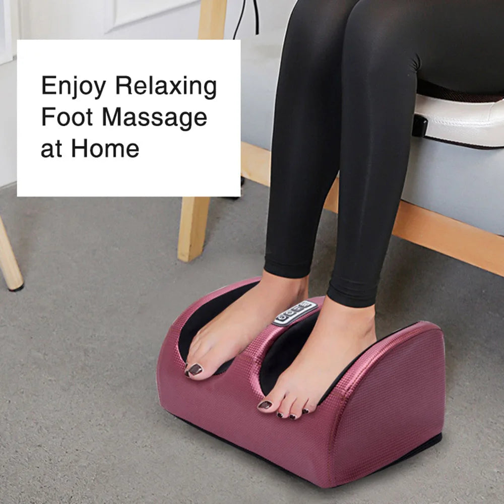 Electric Foot Massage Machine Hot Compress Shiatsu Foot Vibrators Kneading Roller