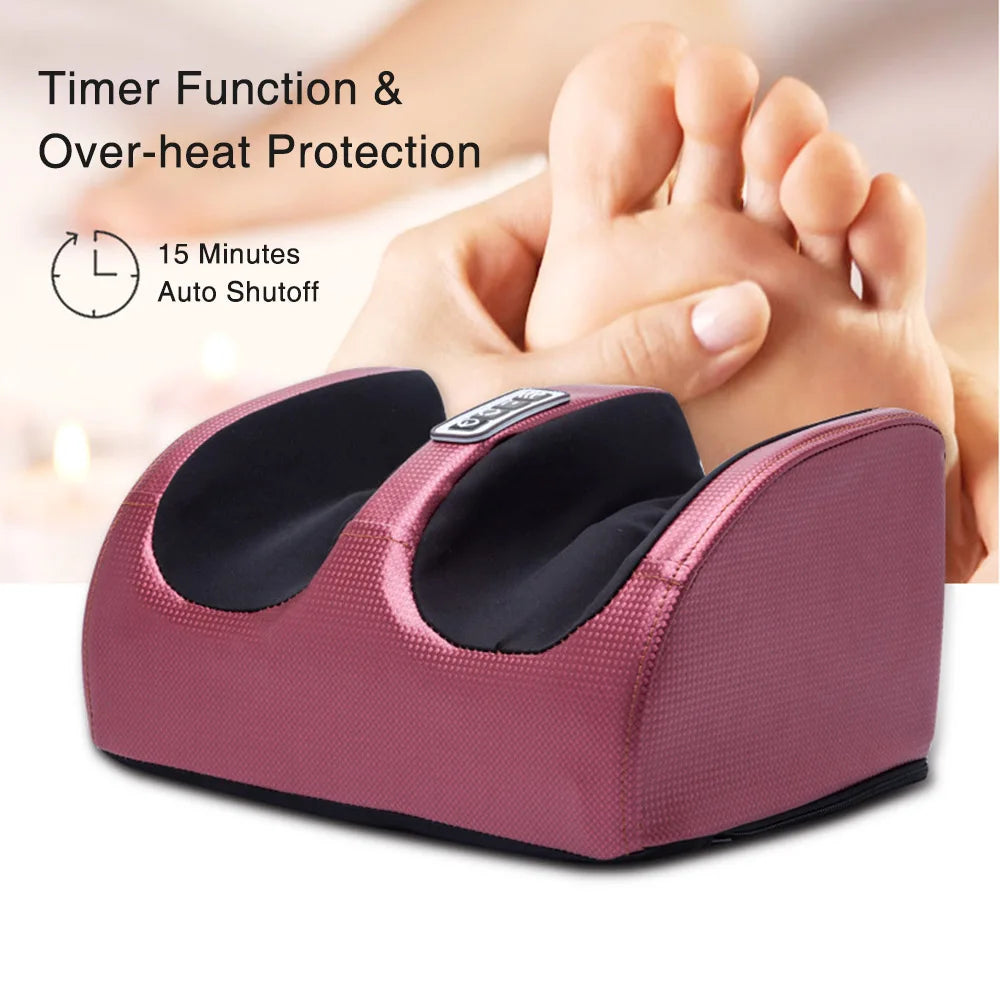 Electric Foot Massage Machine Hot Compress Shiatsu Foot Vibrators Kneading Roller