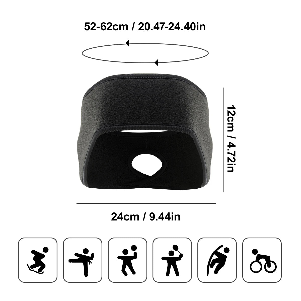 1pc Ponytail Headbands Winter Windproof Ear Warmer Running Headbands Warm Head Wraps Sport Earmuff for Women Outdoor Sports