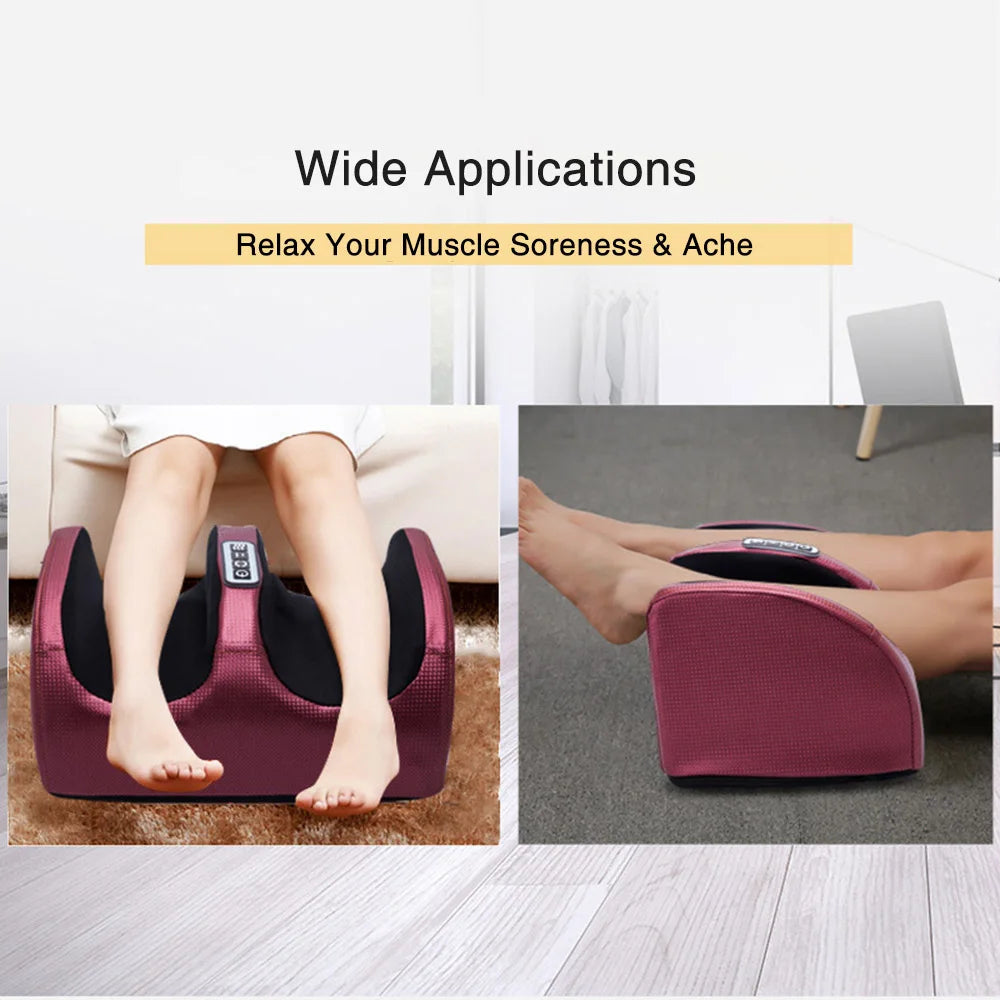Electric Foot Massage Machine Hot Compress Shiatsu Foot Vibrators Kneading Roller