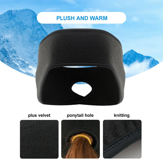 1pc Ponytail Headbands Winter Windproof Ear Warmer Running Headbands Warm Head Wraps Sport Earmuff for Women Outdoor Sports