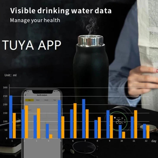 Tuya Bluetooth Smart Water Bottle Drinking Reminder Temperature Display Water Bottle