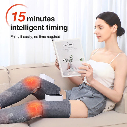 360° Foot Air Pressure Leg Massager Hot Compress Body Electric Calf Massager Muscle Relaxation Lymphatic Drainage Device
