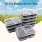 Plastic Reusable Bento Box Meal Storage Food Prep Lunch Box Compartment